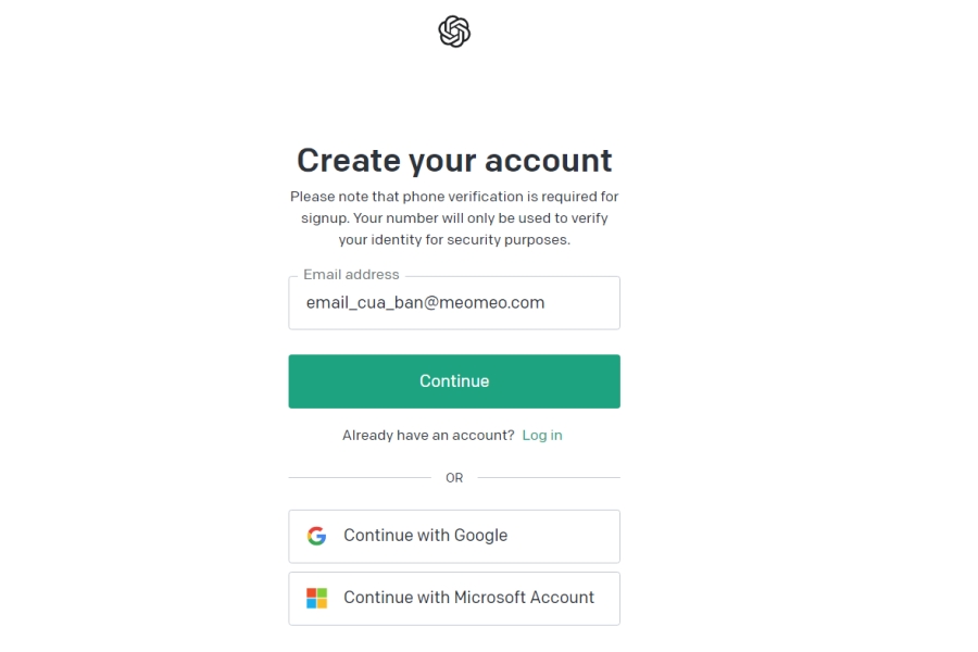 Cách đăng ký tài khoản ChatGPT miễn phí